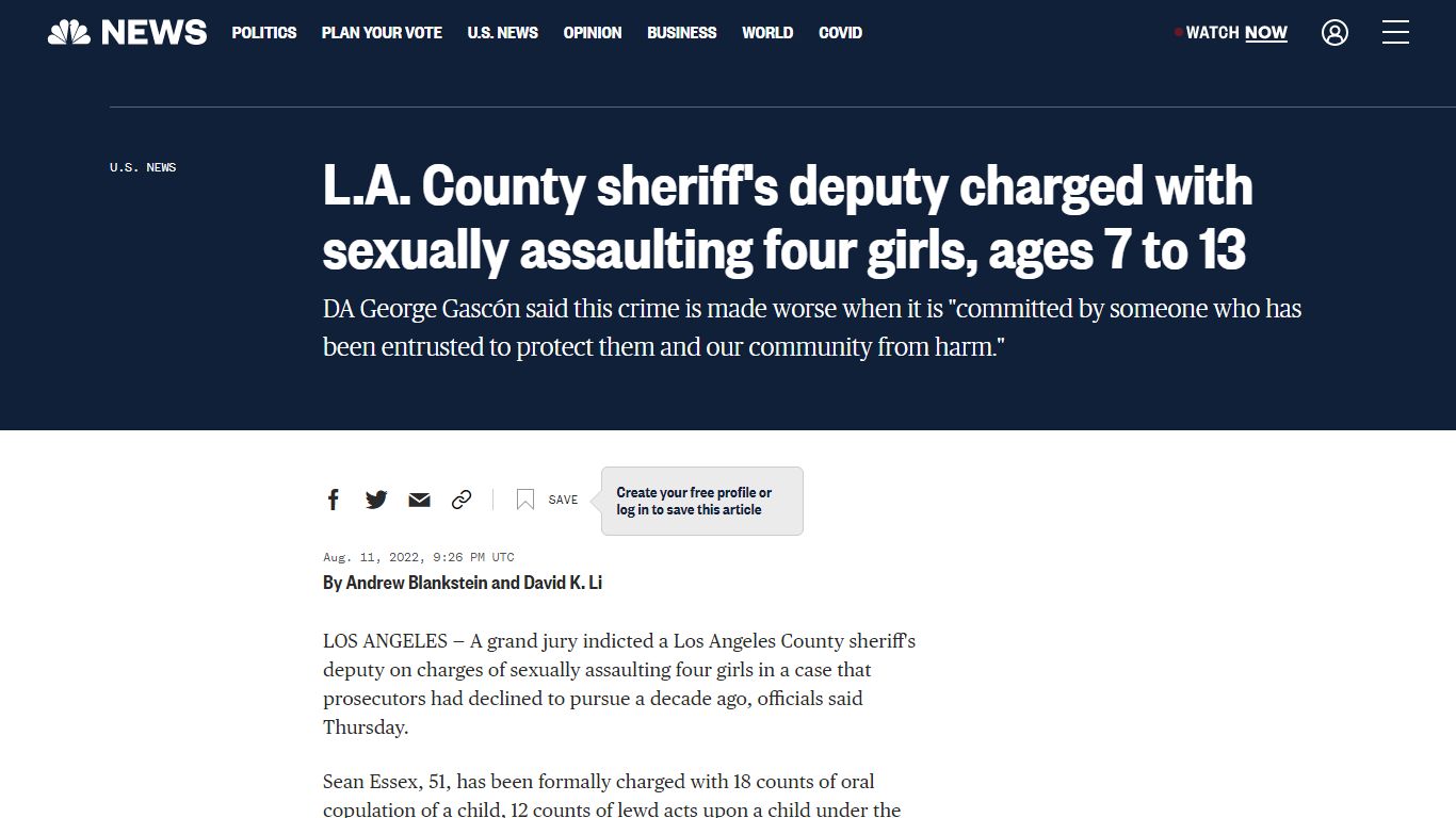 L.A. County sheriff's deputy charged with sexually assaulting four ...