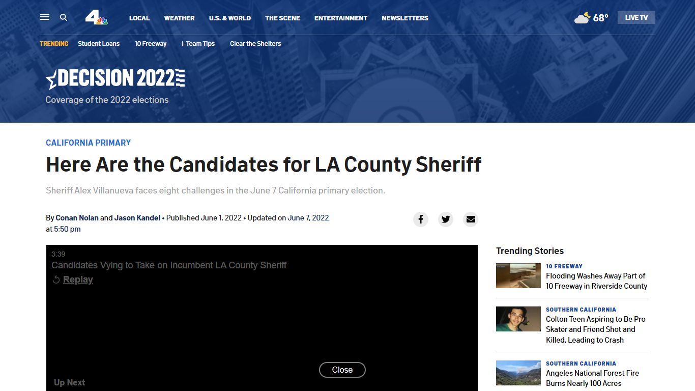 Here Are the Candidates for LA County Sheriff - NBC Los Angeles